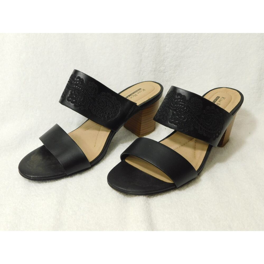 Kim Rogers Black Memory Foam Block Heel Sandle Sh… - image 2